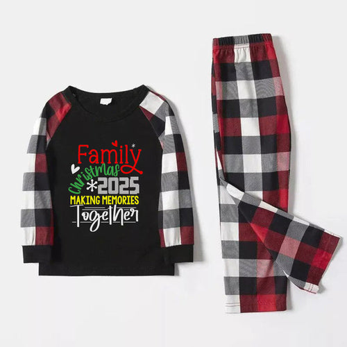 Drune | Weihnachtsfamilien-Matchende Pyjamas - Rote und graue Karierte Pjs mit 