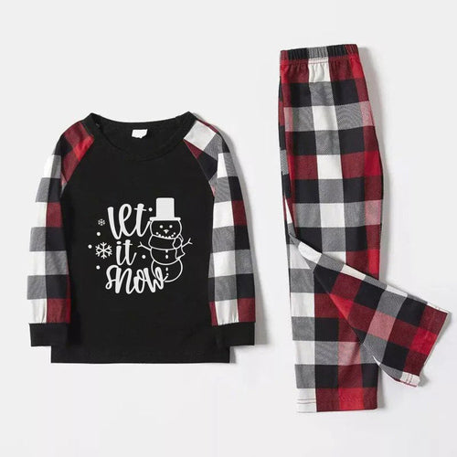Drune | Weihnachtsfamilie passende Schlafanzüge - Rote und graue Karos Pjs Set mit 