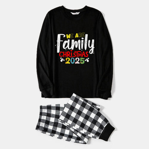 Drune | Schwarz-weißes Karomuster Weihnachts-Pyjama-Set mit 