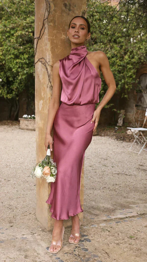 Drune - Glänzendes langes Kleid