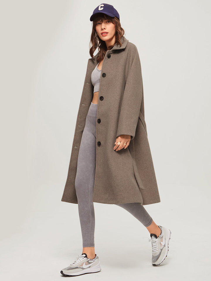 Drune | Lange Gebürstete Taillenkleid