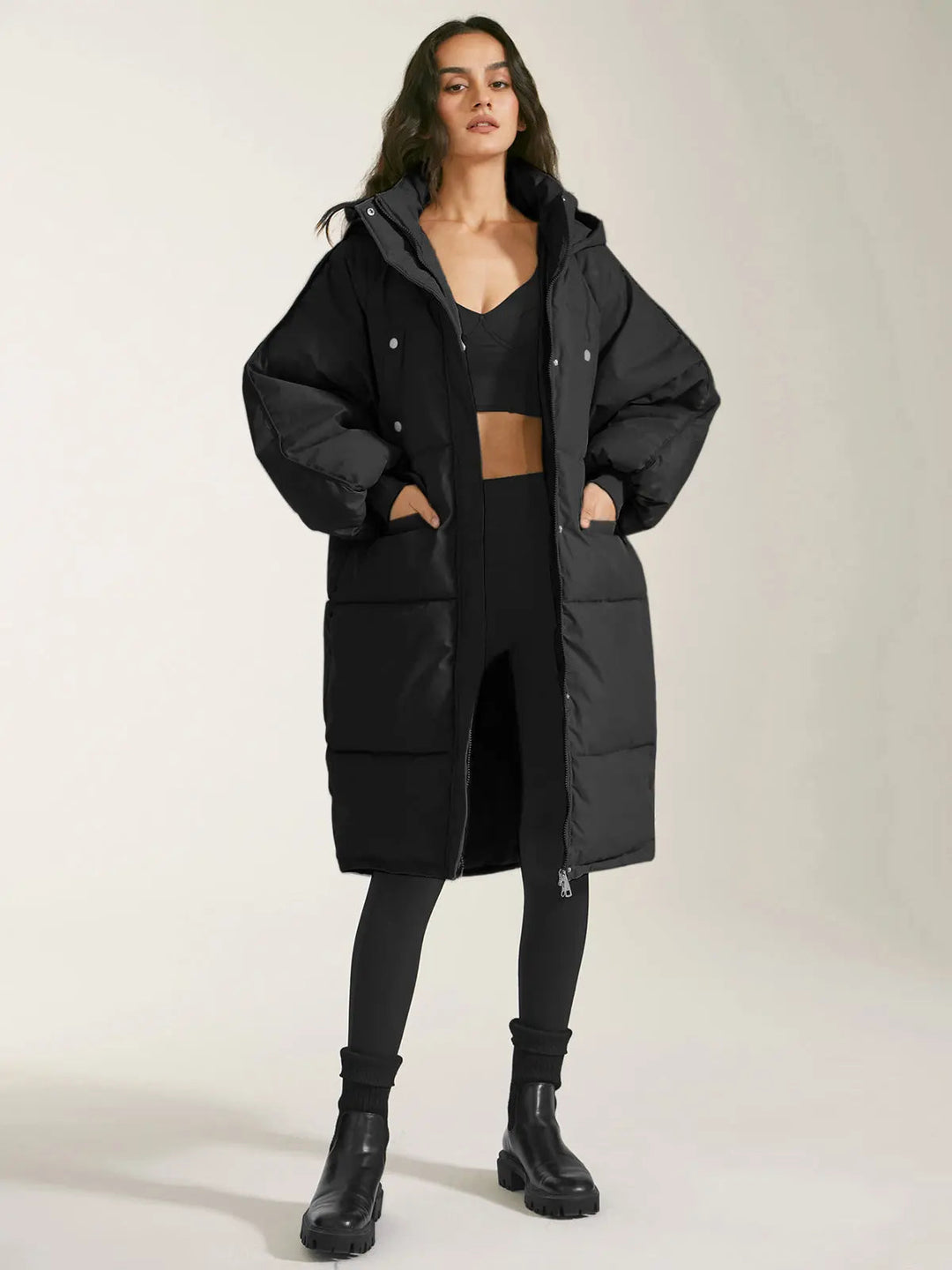 Drune | Pufferparka mit Kapuze und Reißverschluss