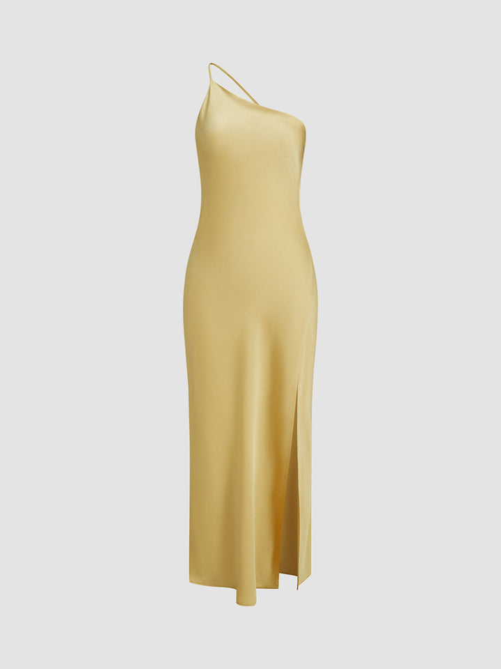 Drune | Satin Maxi Kleid mit Offenem Rücken