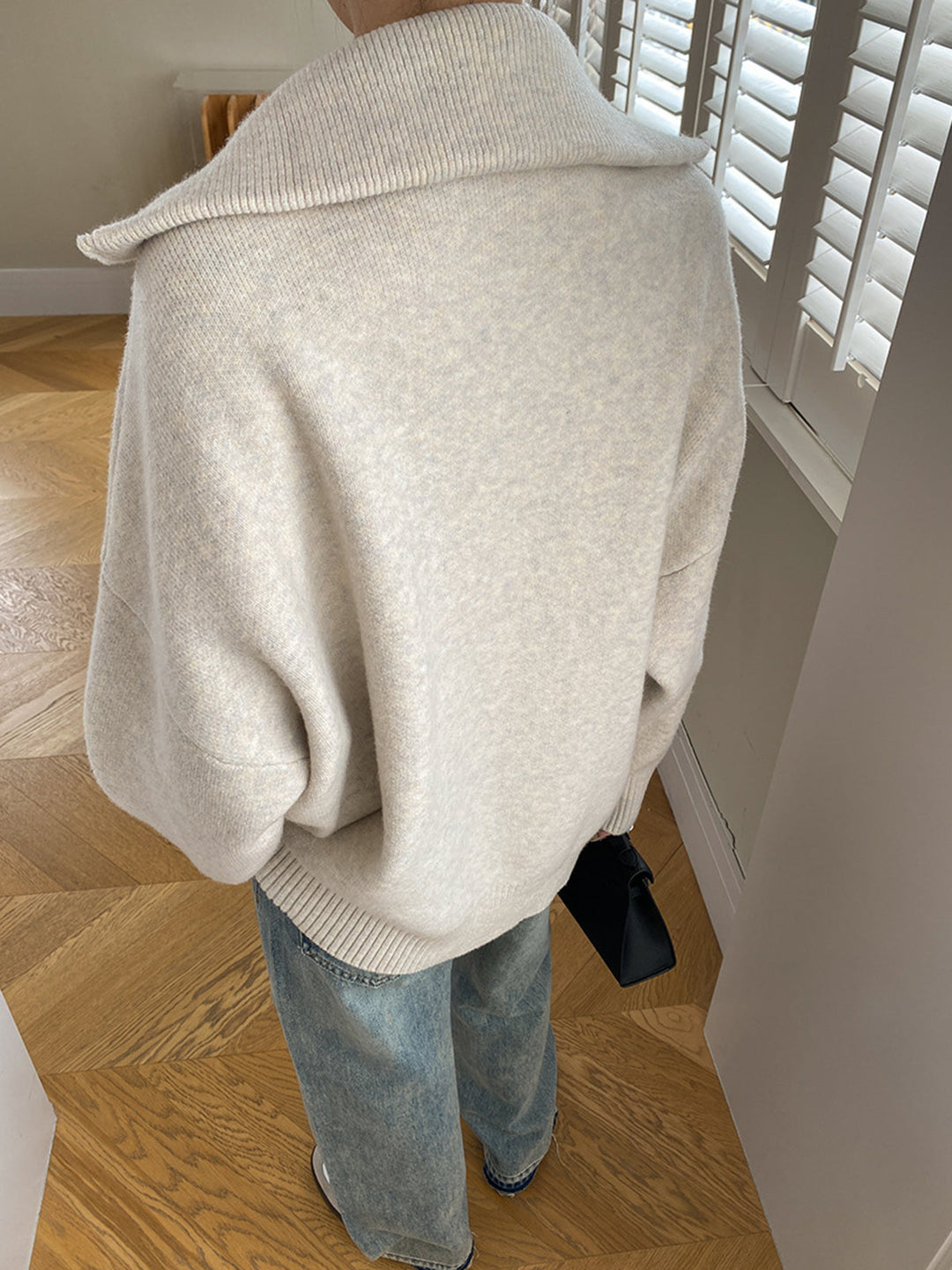 Drune | Oversized Strickjacke mit Reißverschluss Weich und Warm Lässige Eleganz