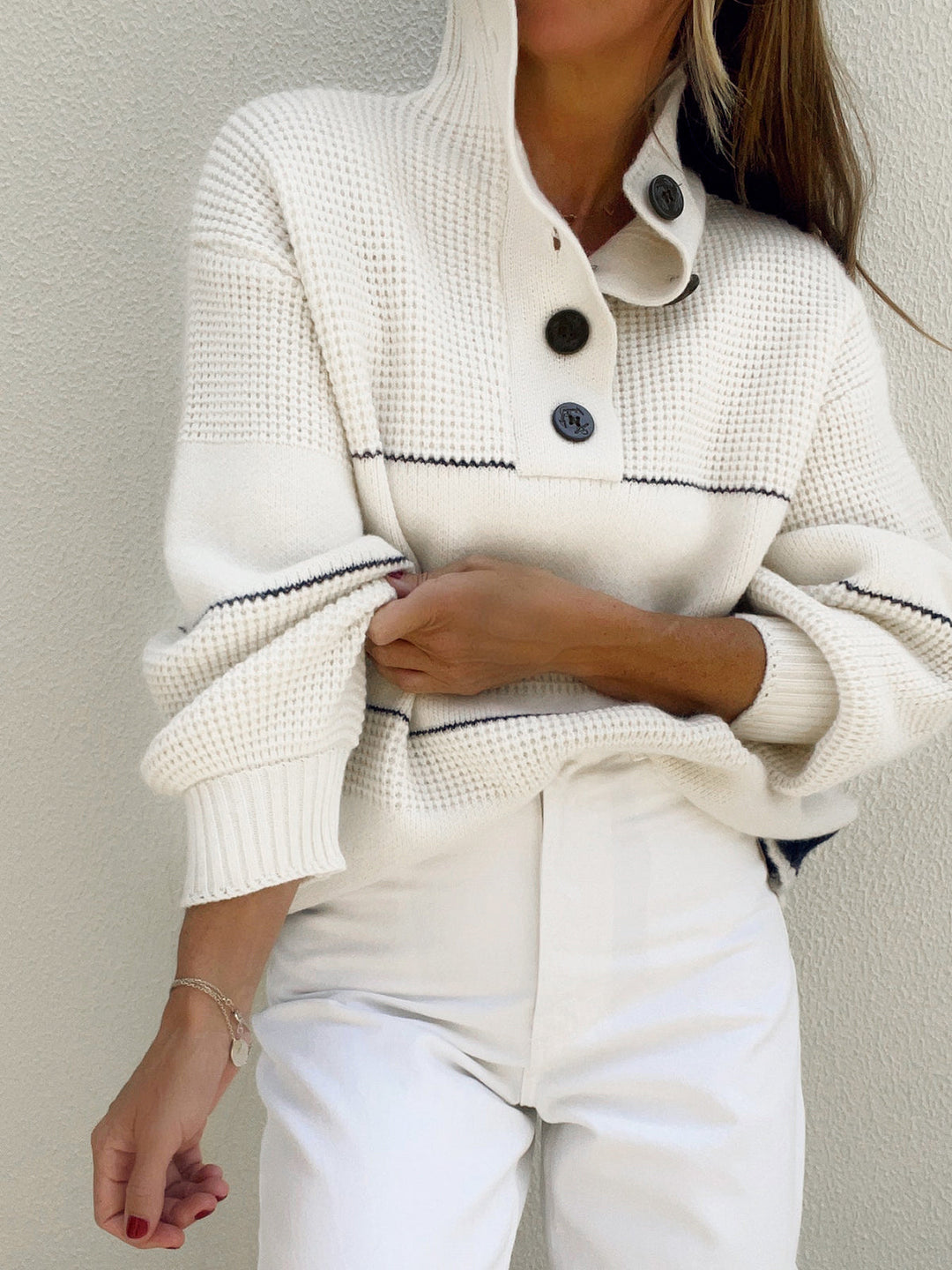 Drune | Offener Knopf-Pullover