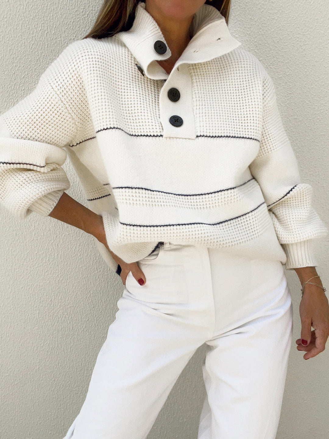 Drune | Offener Knopf-Pullover