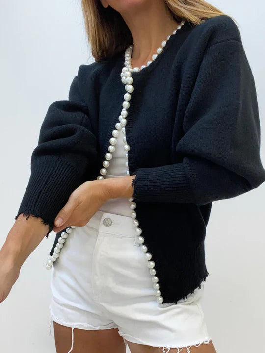 Drune | Strickjacke für Damen, elegant & mit Perlen