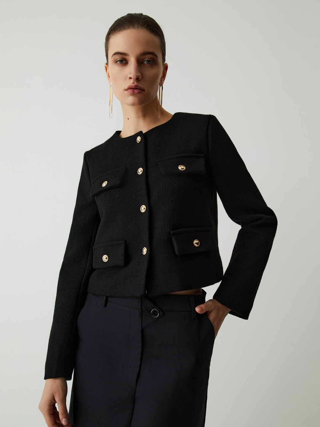 Drune | Button Tweed Jacke
