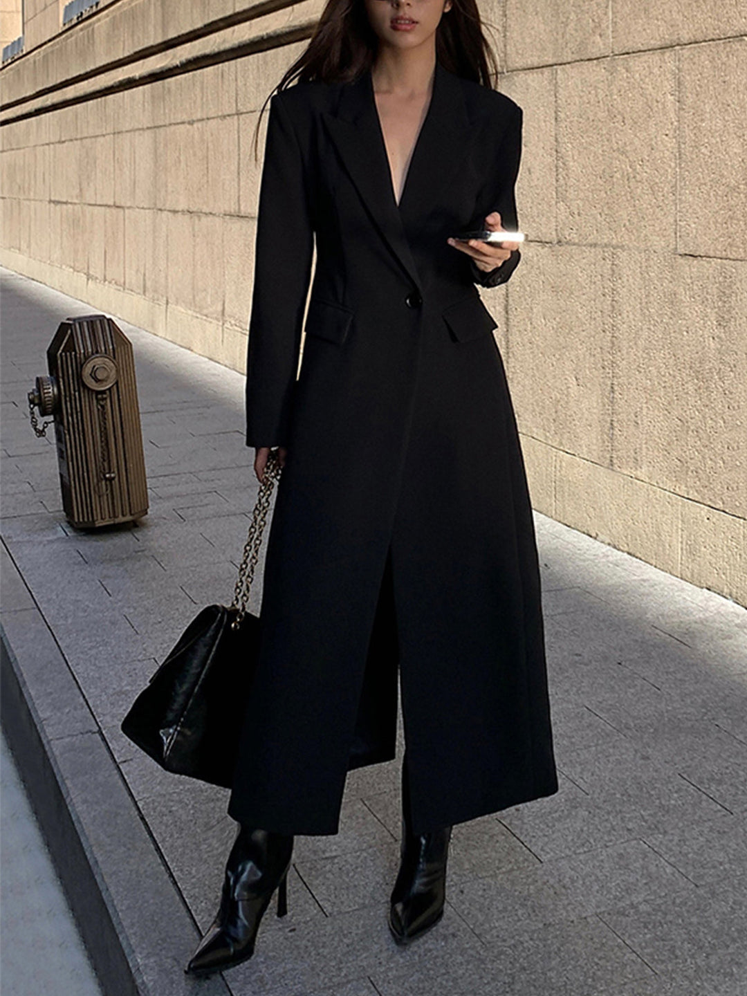 Drune | eine makellose essentielle schwarze Trenchcoat - klassische gerade Trenchcoat für Damen
