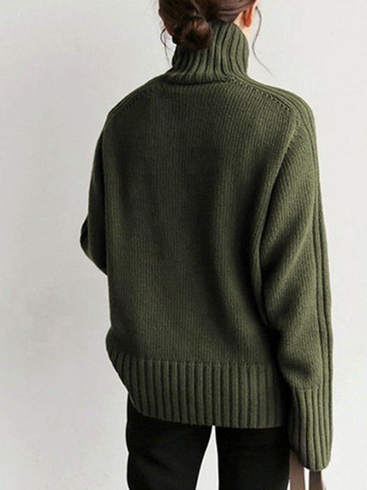 Drune | Pullover - Damen Herbst Hoher Hals Strickpullover