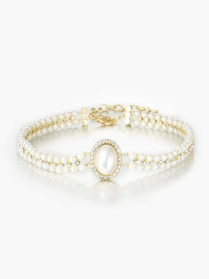 Drune | Weinlese Doppel Layer Choker Halskette Mit Perlen