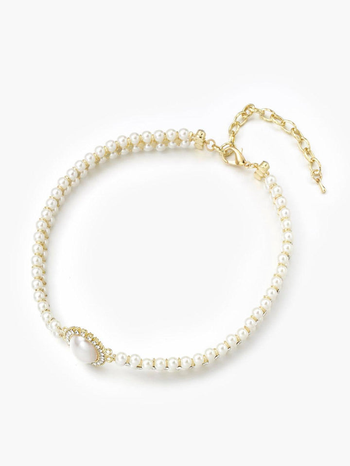 Drune | Weinlese Doppel Layer Choker Halskette Mit Perlen