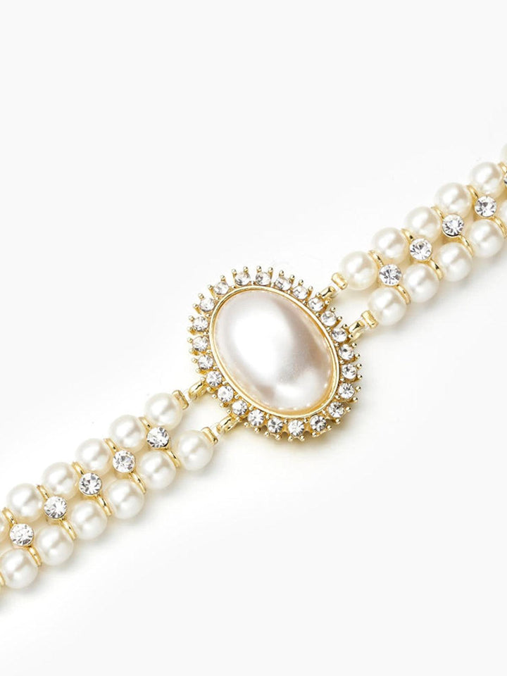 Drune | Weinlese Doppel Layer Choker Halskette Mit Perlen
