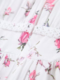 Drune | Kurz Blumen Kleid mit V-Ausschnitt