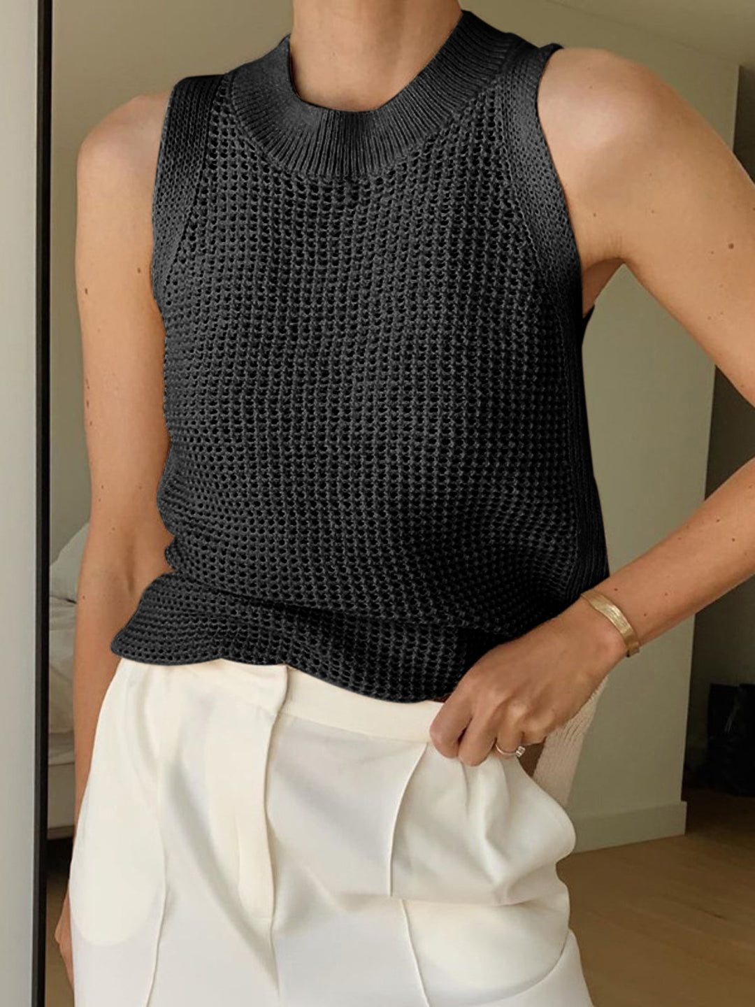 Drune | Strick Hohles Festes Tank Top