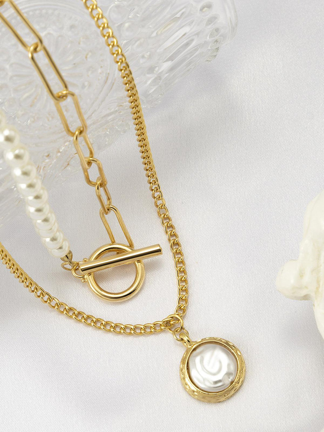 Drune | Faux Perlen Schmuck Halskette