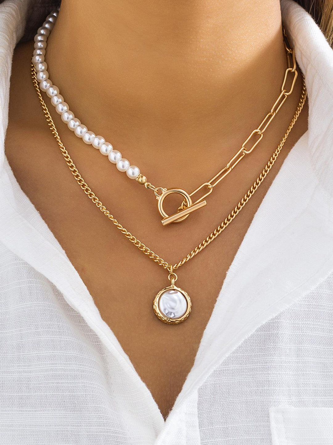 Drune | Faux Perlen Schmuck Halskette