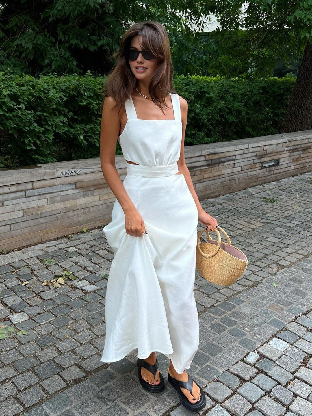 Drune | Minimalismus Knotentop Langes Kleid