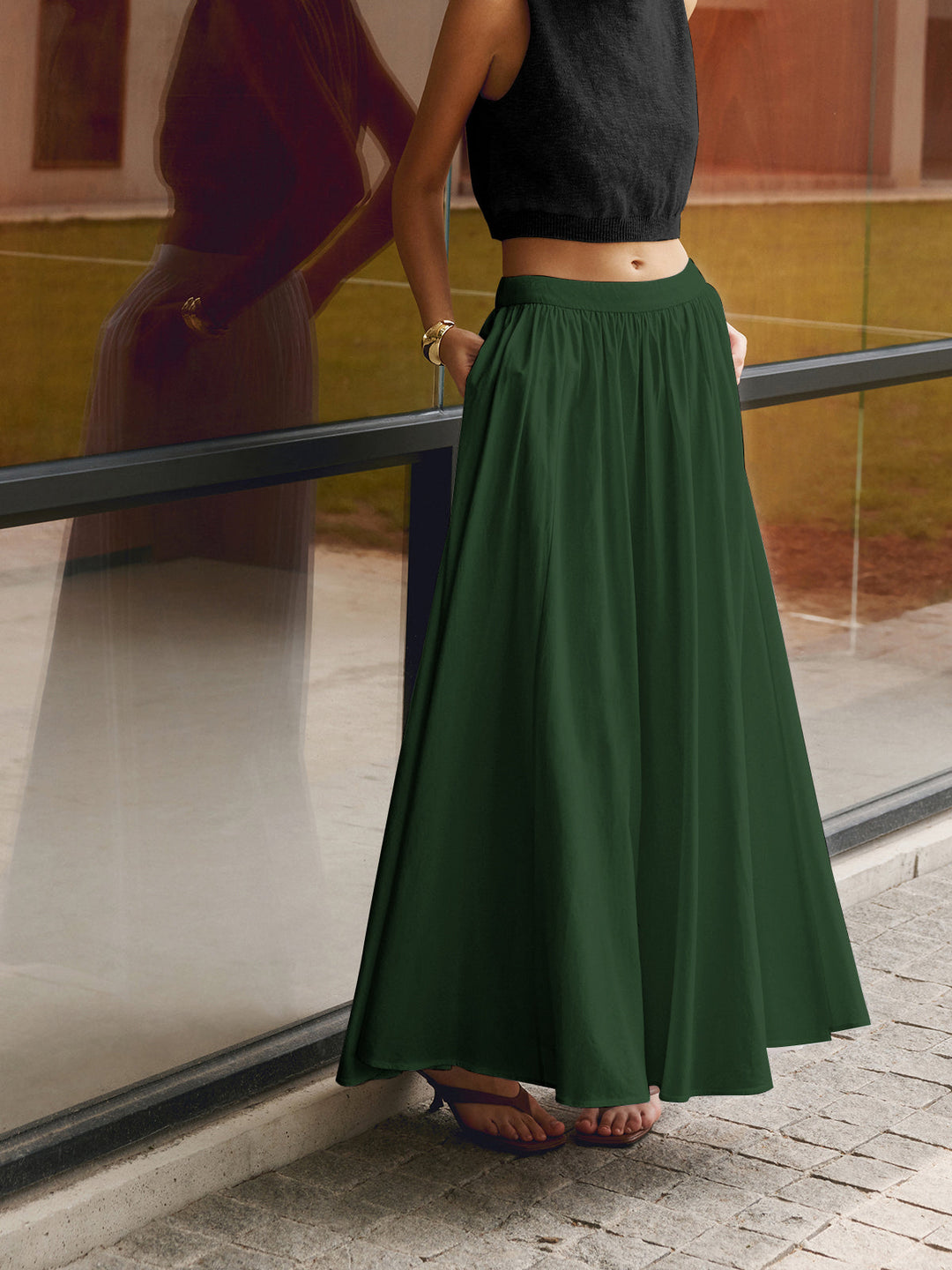 Drune | Leinen Gefalteter Maxikilt