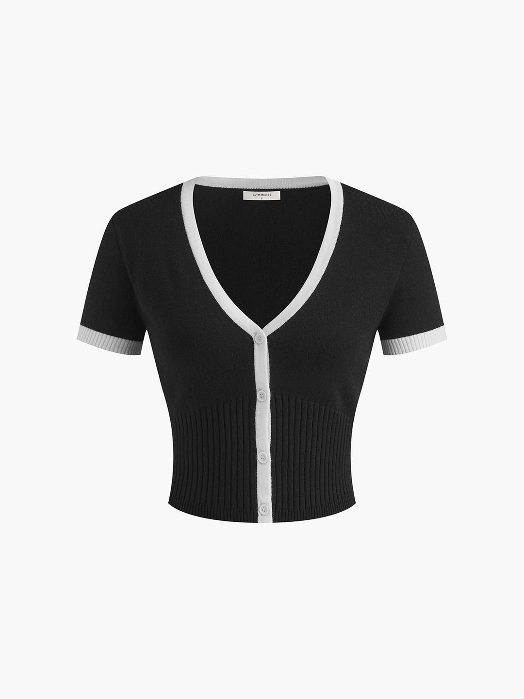 Drune | Pullover Rock Satz V-ausschnitt Kurzarm Oberteil Gefalteter Midi Rock Strickstoff