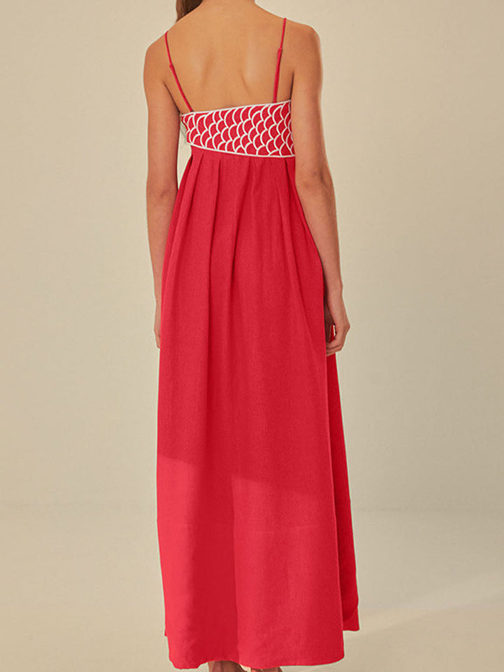 Drune | Besticktes Fisch Halbtransparentes Cami Kleid