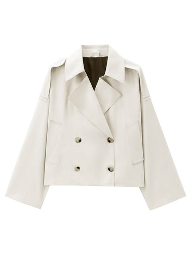 Drune | Kurzer Trenchcoat mit Doppelreiher Elegant & Zeitlos