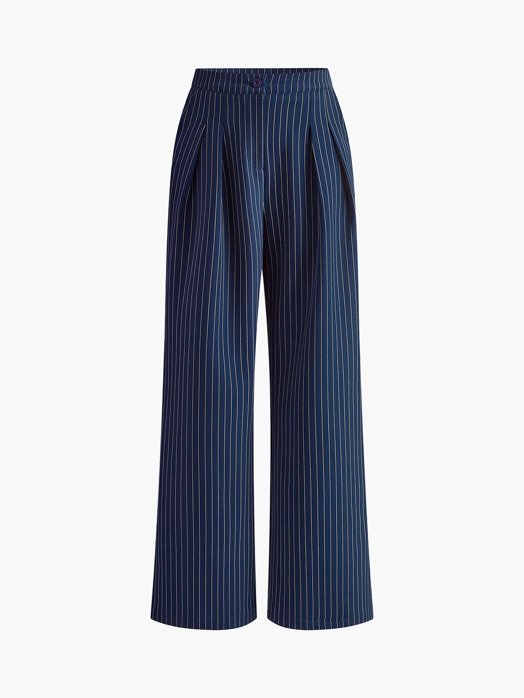Drune | Elegante Nadelstreifen-Faltenhose mit Weitem Bein