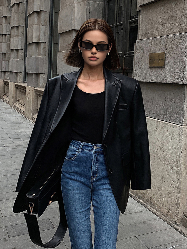 Drune | Reversf Pockets Leder Blazer