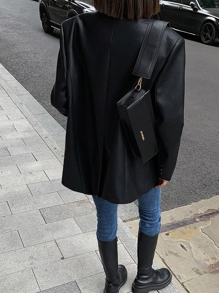 Drune | Reversf Pockets Leder Blazer