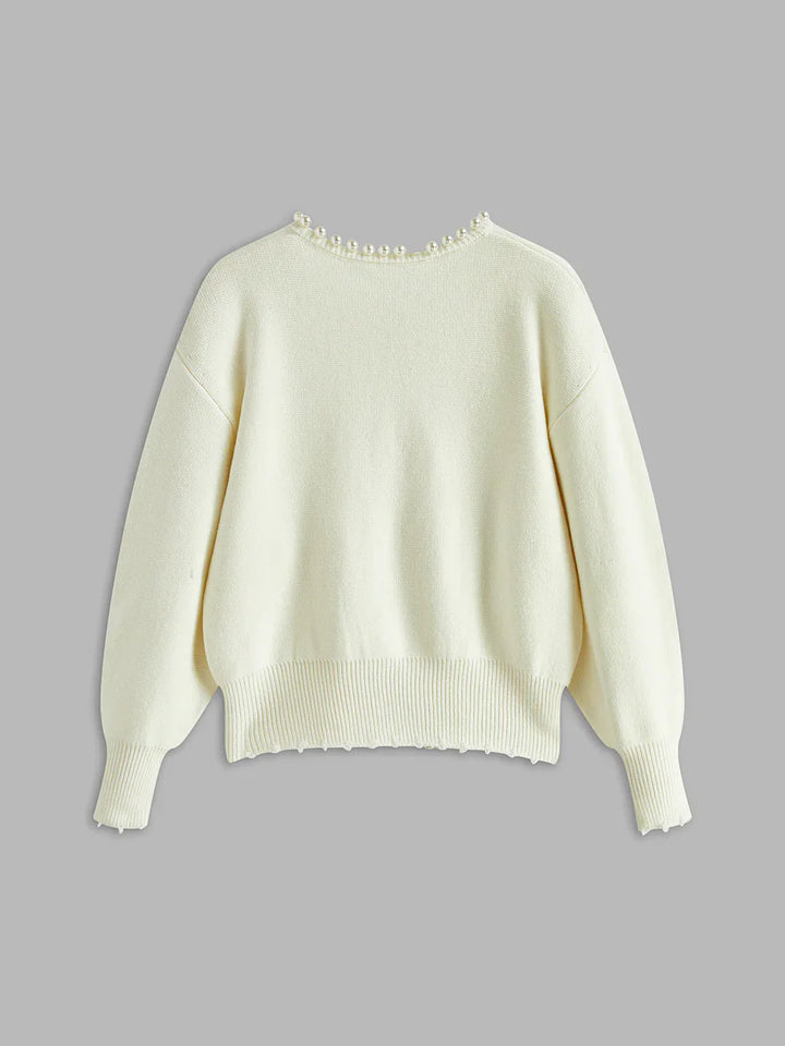 Drune | Strickjacke für Damen, elegant & mit Perlen
