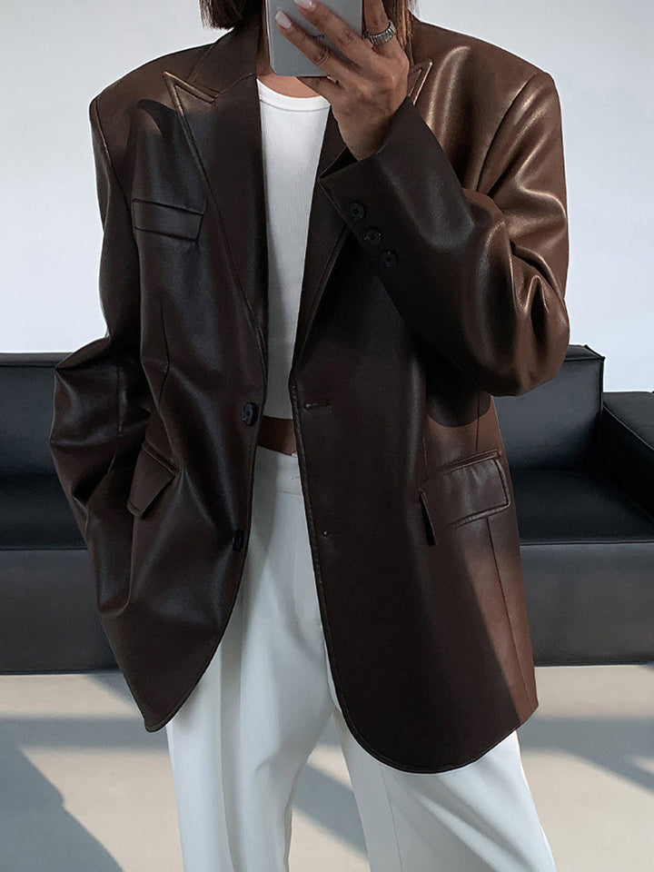Drune | Reversf Pockets Leder Blazer