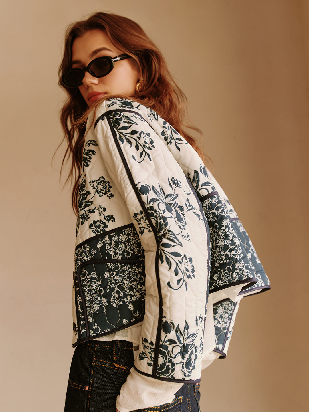Drune | Couture Boheme Gedruckter Reißverschluss Lockerer Mantel Reguläre Passform Essentiell