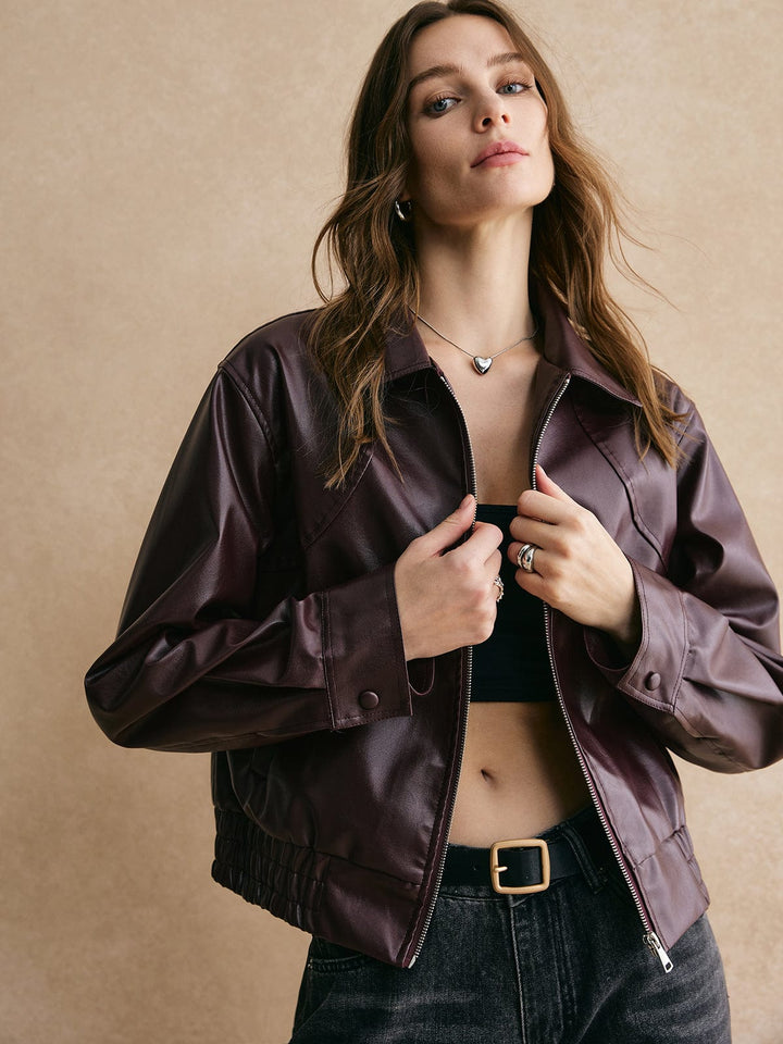 Drune | Cropped Lederjacke Modern, Elegant & Zeitlos