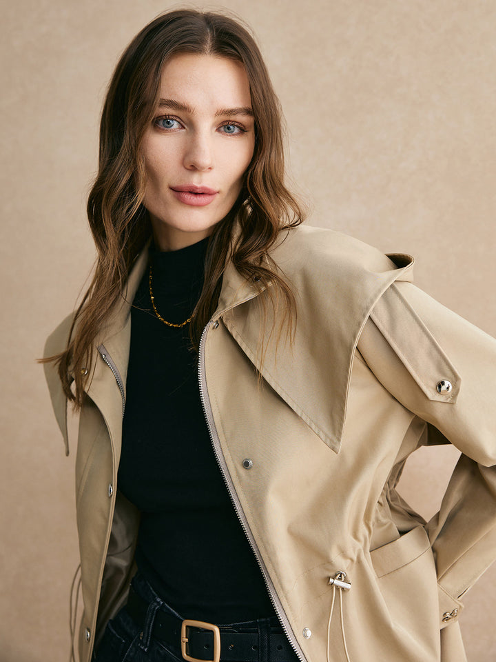 Drune | Kurzer Trenchcoat mit verstellbarem Bund - Klassisch & Bequem