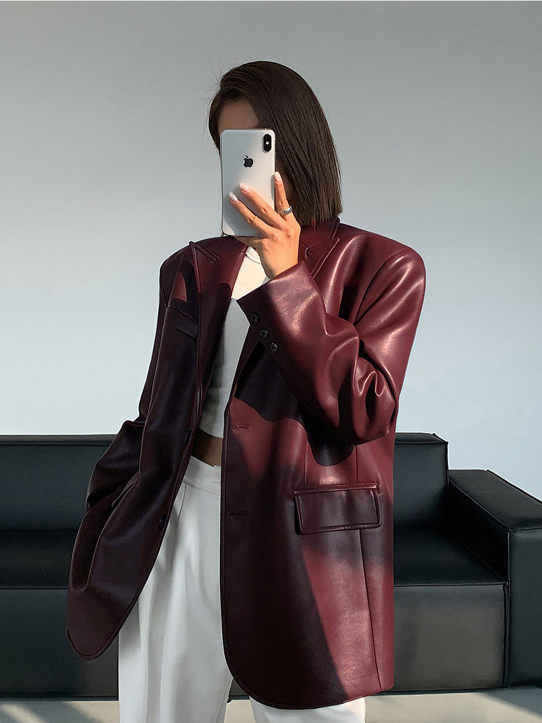 Drune | Reversf Pockets Leder Blazer