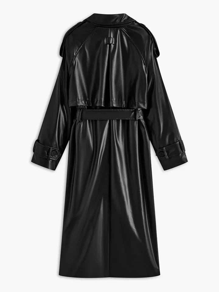 Drune | Kunstleder Lange Jacke