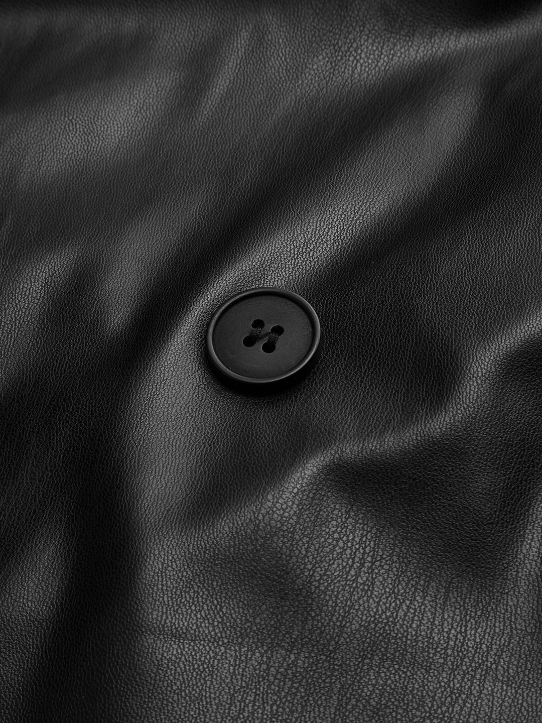 Drune | Kunstleder Lange Jacke