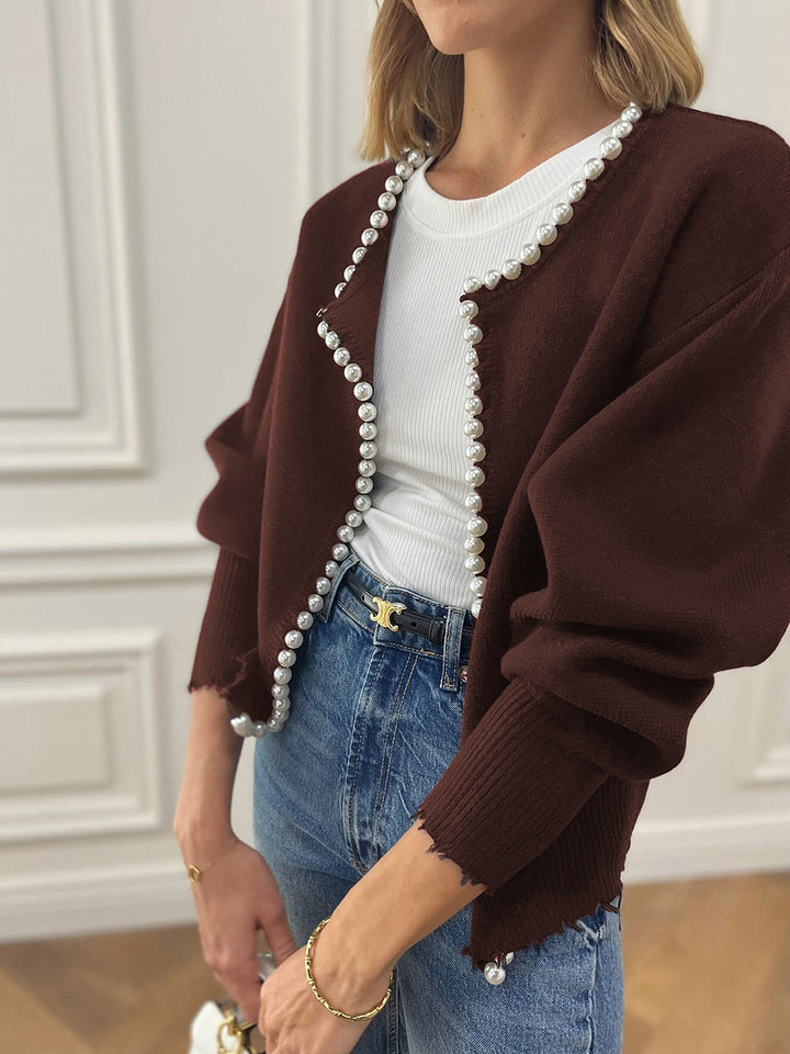 Drune | Trim Torn Hem Cardigan Pullover Damen