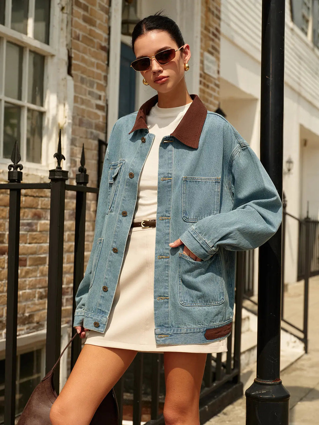 Drune | Kontrast Jeansjacke