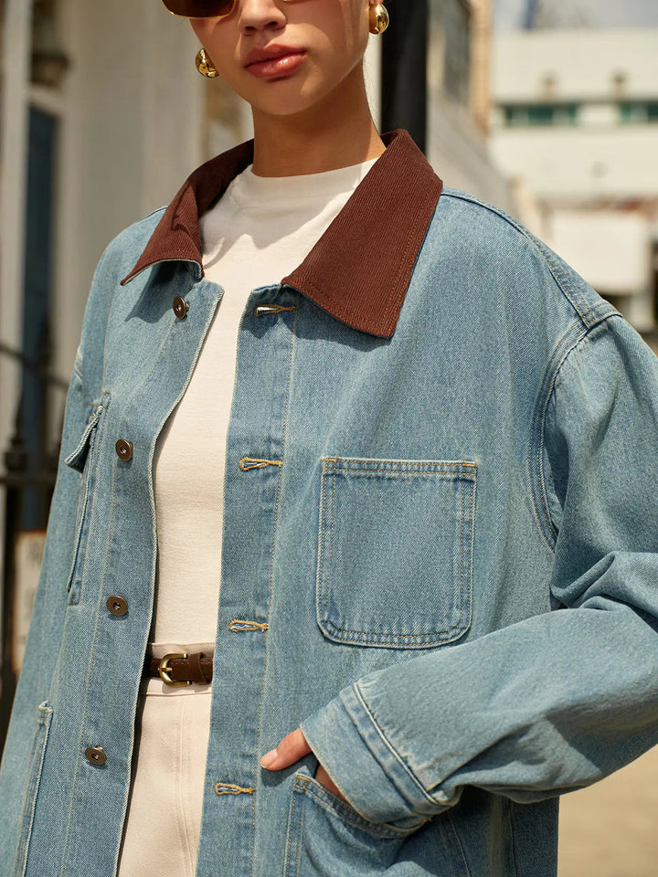 Drune | Kontrast Jeansjacke