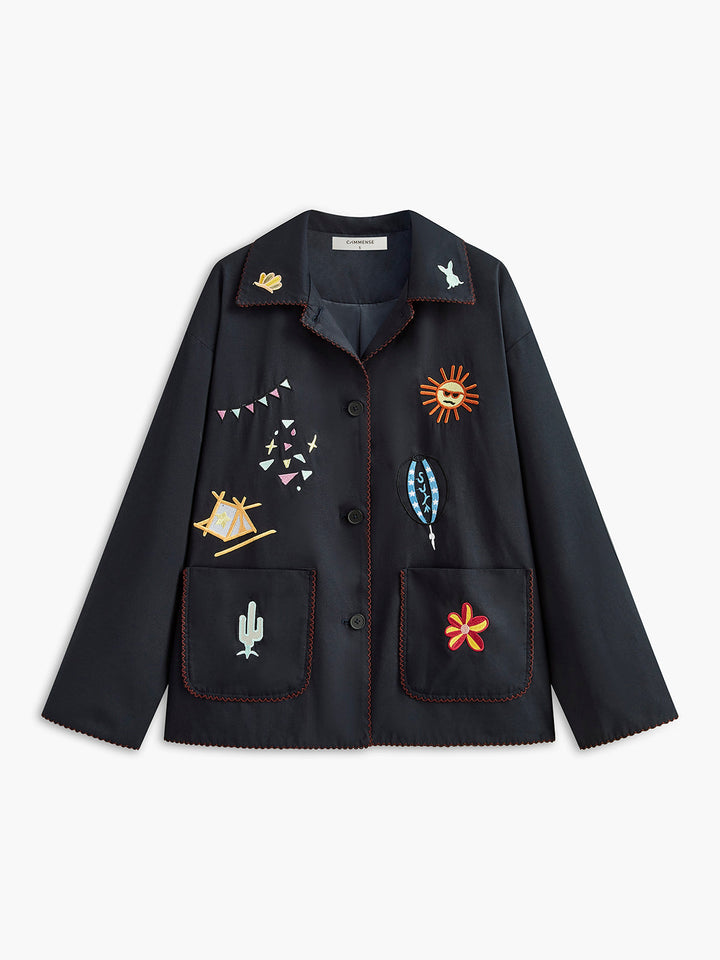 Drune | Bestickte Reversjacke