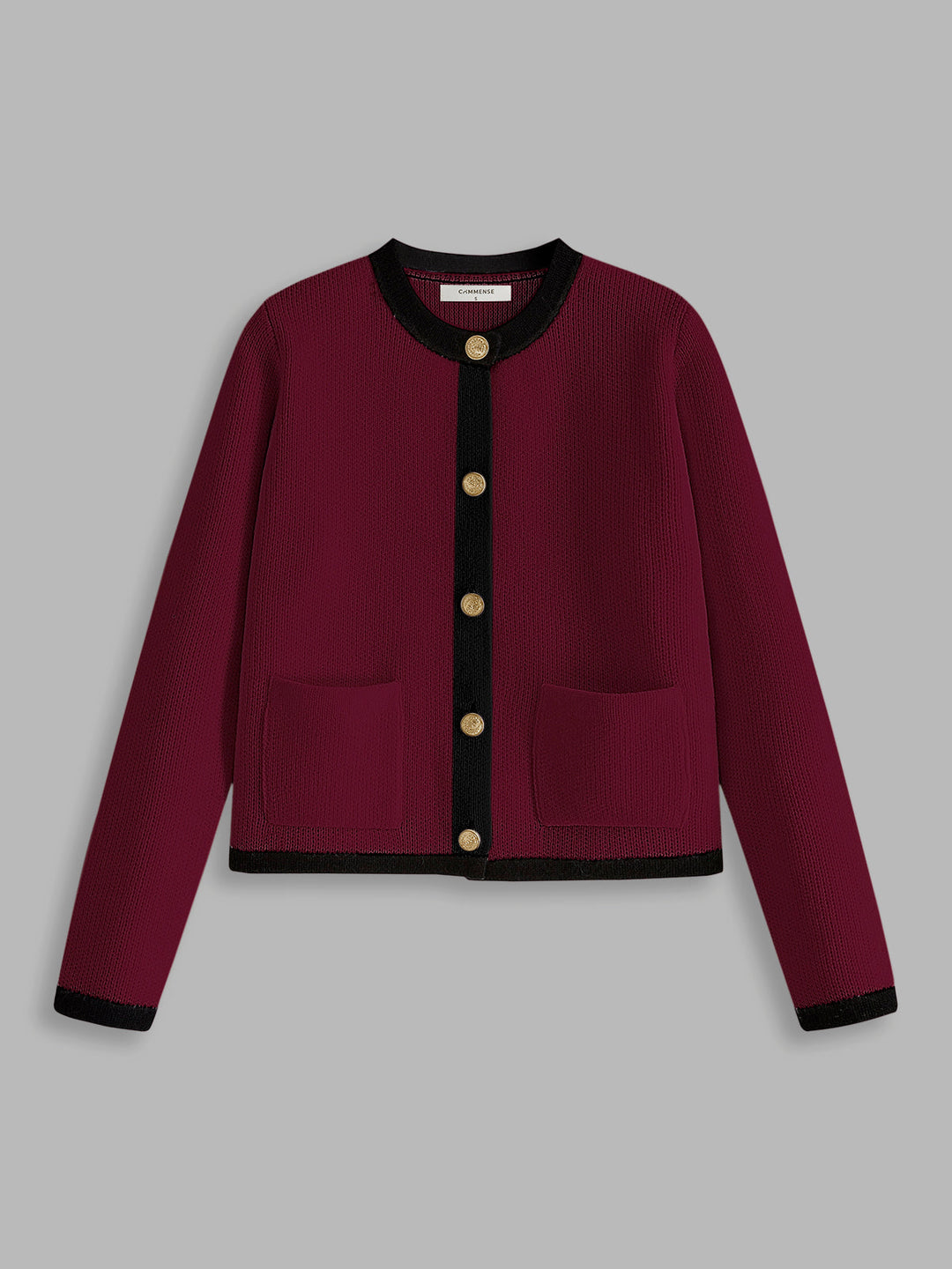 Drune | Damen-Cardigan mit Kontrastbesatz