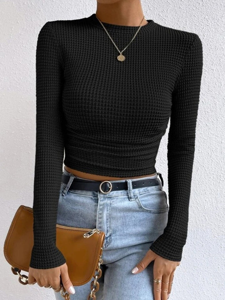 Drune | Slim-Pullover im Waffelmuster