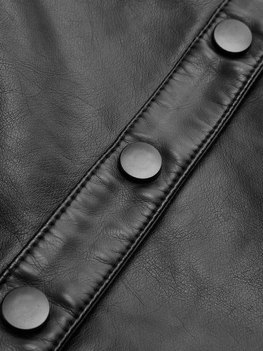Drune | Schwarze Kunstlederjacke mit Nieten