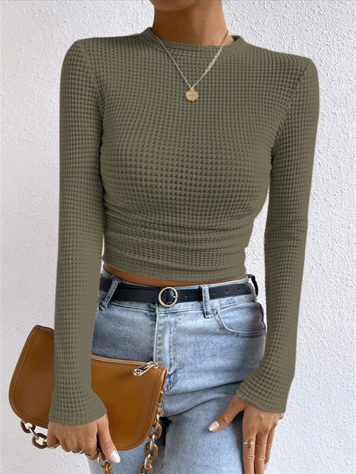 Drune | Slim-Pullover im Waffelmuster