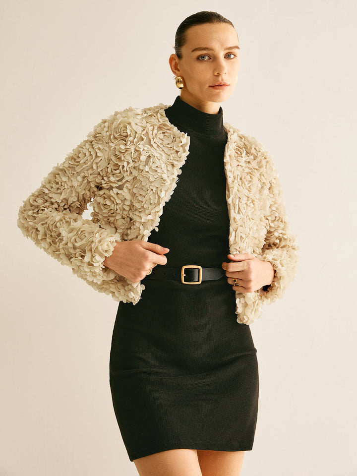 Drune | Beiger Rundhals-Blazer für Frauen