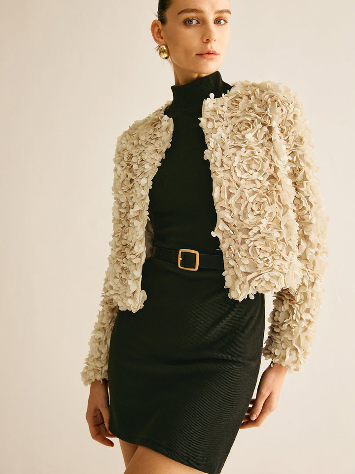Drune | Beiger Rundhals-Blazer für Frauen