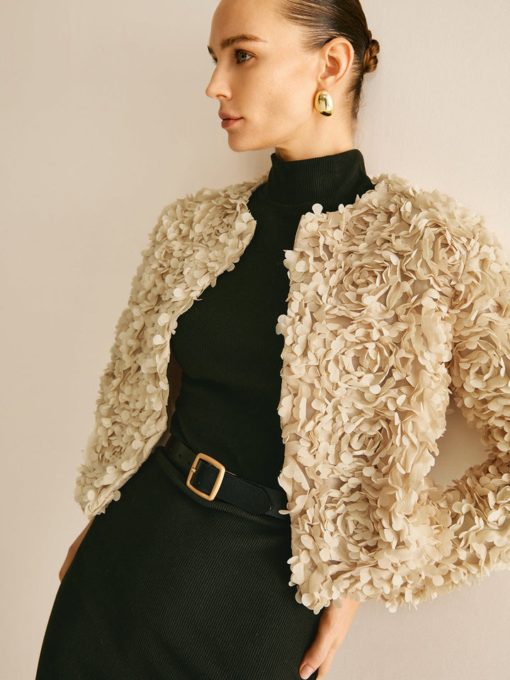 Drune | Beiger Rundhals-Blazer für Frauen
