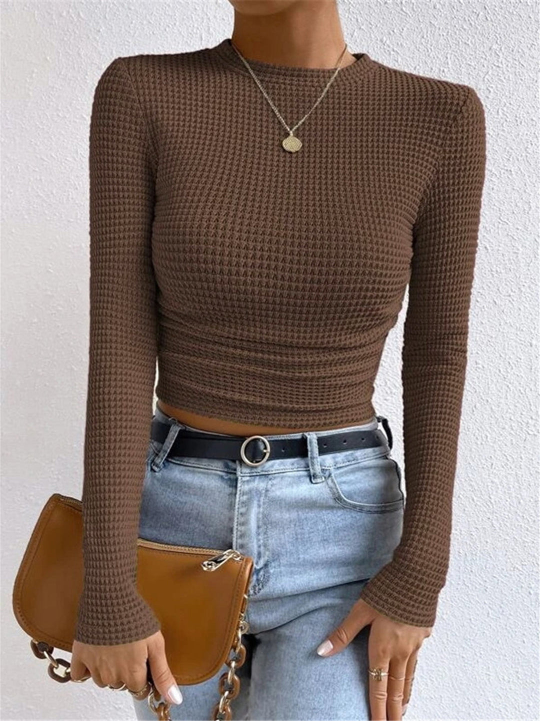 Drune | Slim-Pullover im Waffelmuster