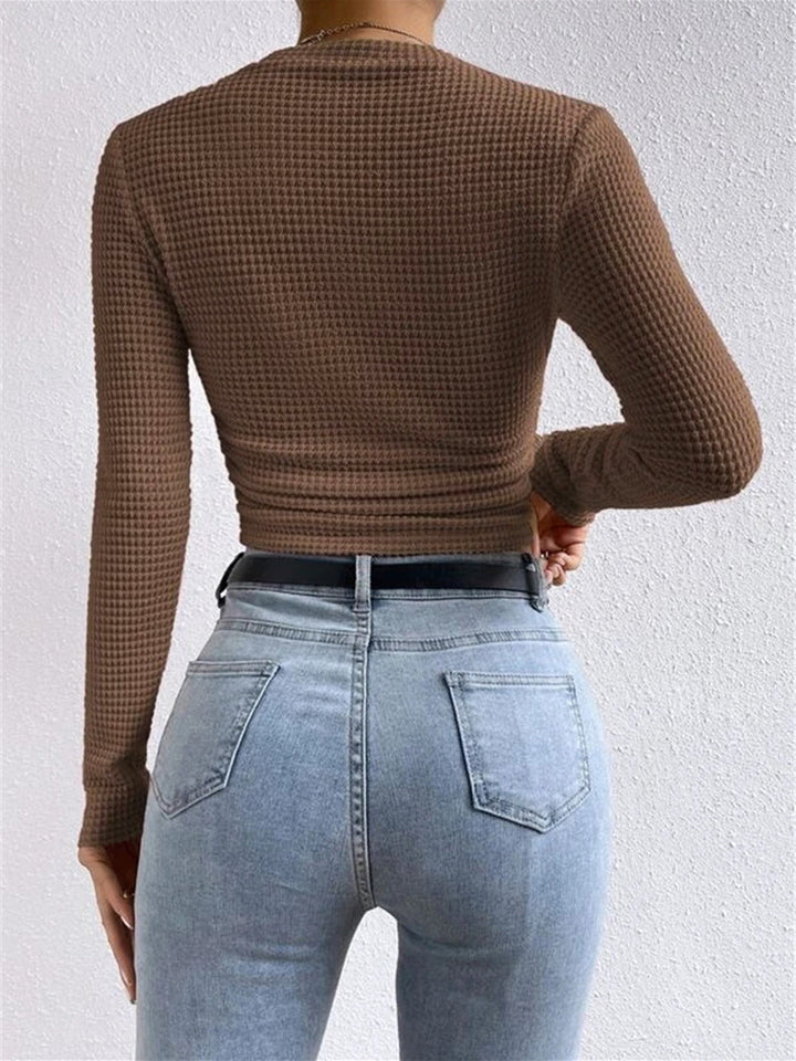 Drune | Slim-Pullover im Waffelmuster